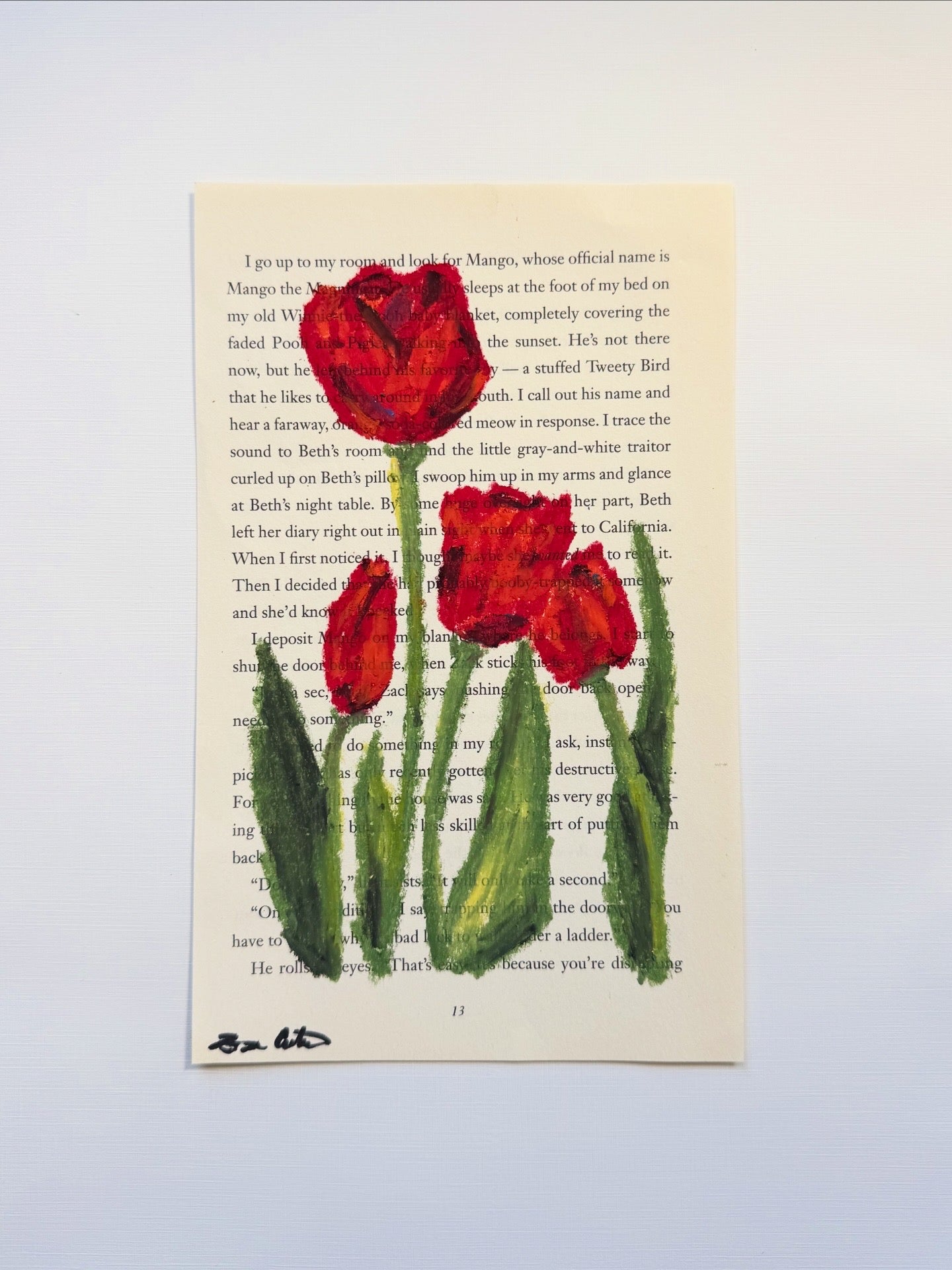 Red Tulips Book Page