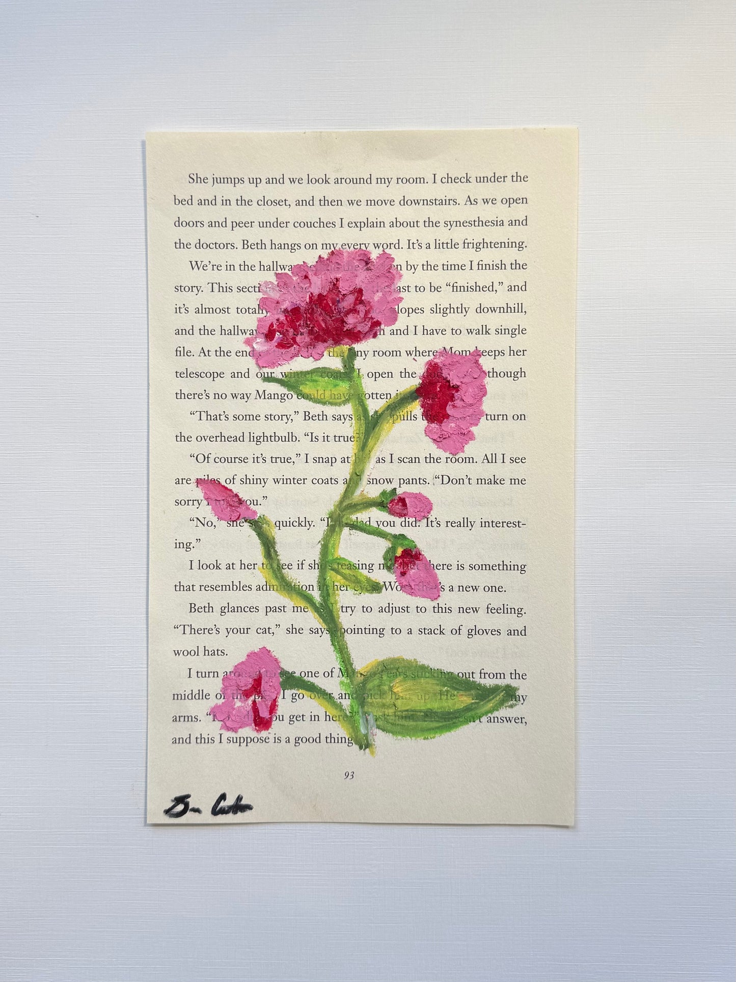 Pink Flowers Book Page