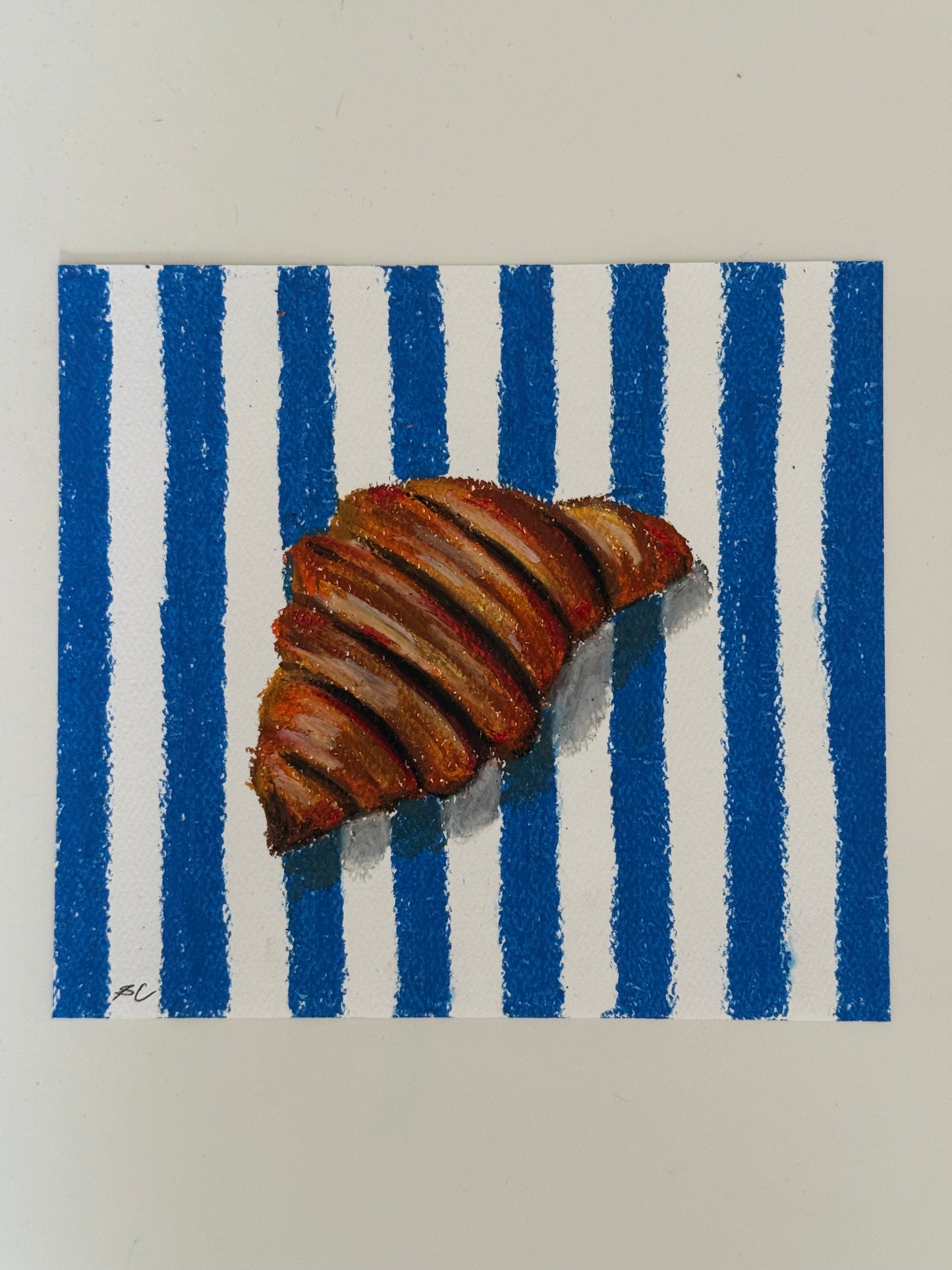 Croissant Oil Pastel Drawing