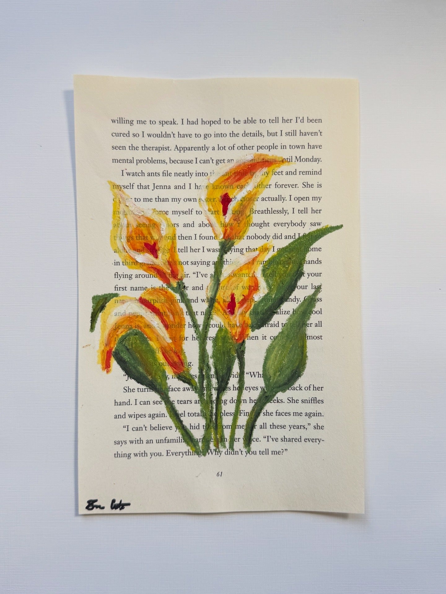 Calla Lilies Book Page