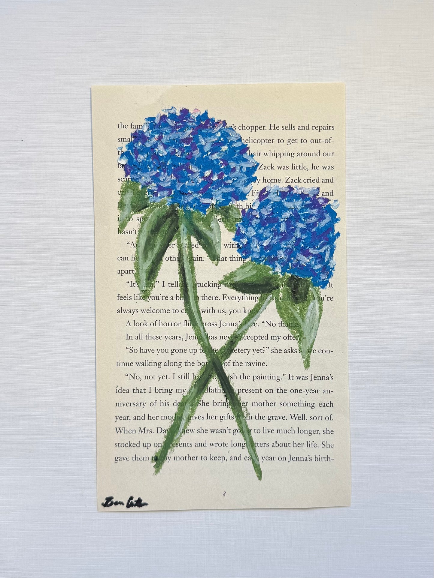 Blue Hydrangeas Book Page
