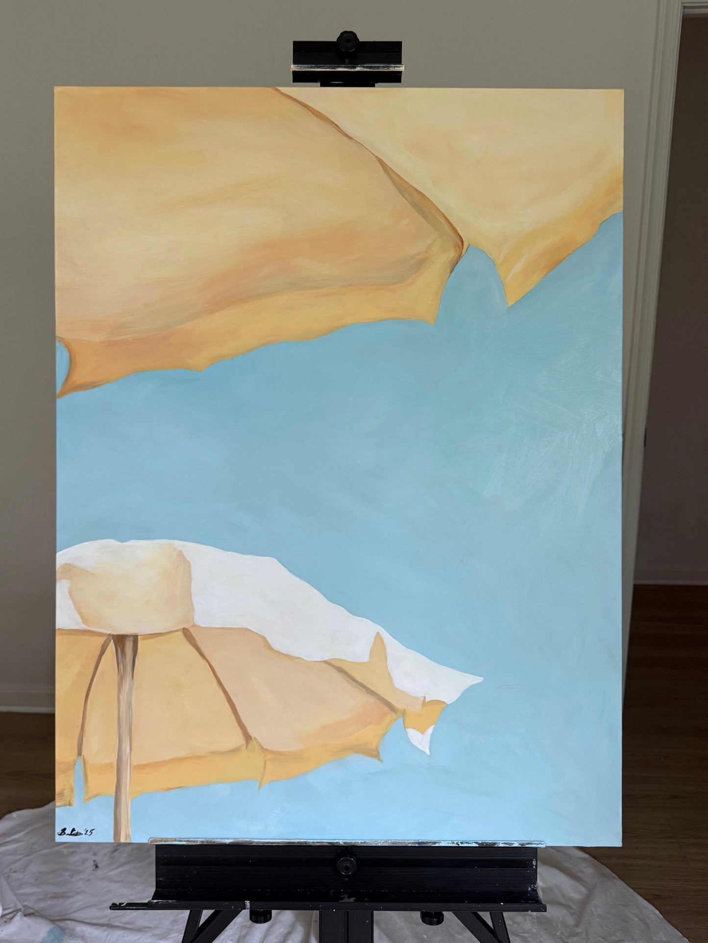 Yellow Umbrellas Original Painting